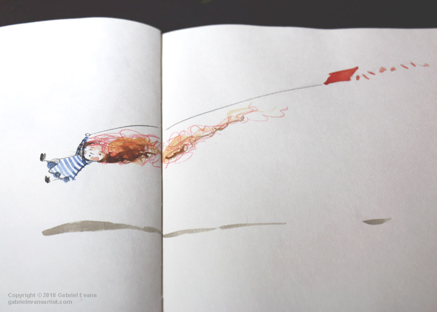 Watercolour Sketch of a Girl by Australian Illustrator Gabriel Evans